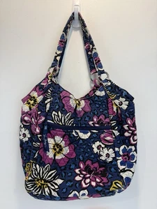 Vera Bradley African Violet Blue Large Over The Shoulder Purse Bag - Picture 1 of 16