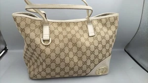 Auth GUCCI Interlocking G gg Canvas Tote Bag Handbag 169946 Brown GG Pattern - Picture 1 of 14