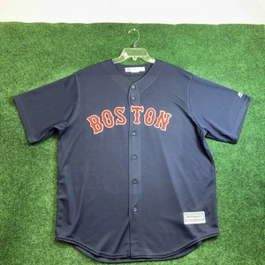 Herren MLB TRIKOT XL Marine Vollknöpfe BOSTON RED SOX Majestic Cool Base HERGESTELLT IN DEN USA - Bild 1 von 7