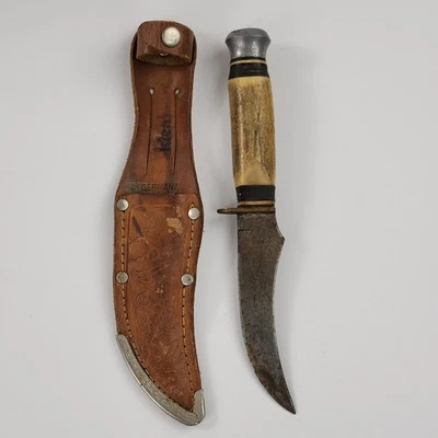 Vtg Ideal Products Solingen Skinning Knife Germany With Leather Sheath Hunting - Image 1 of 4