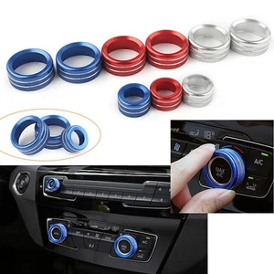 Blue Air Condition Knob Switch Trim Cover Ring for BMW GT X1 X3 X4 X5 X6 2013-18 - Picture 1 of 7