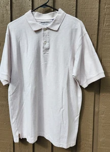 Cherokee Washed Polo Cotton Shirt Beige Cream Short Sleeve Men’s Large - Picture 1 of 4