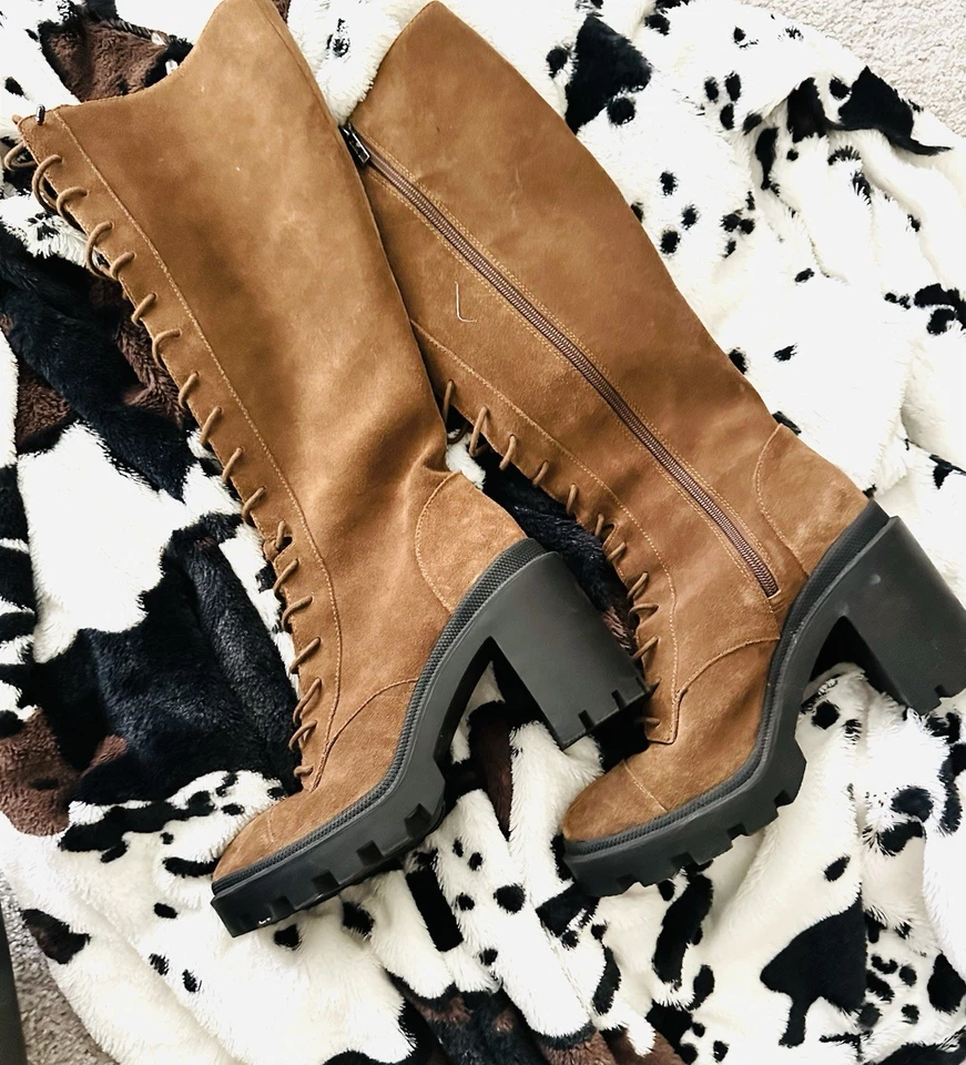 Botas Gianni Binni hasta la rodilla con cordones y tacón grueso Foto 1 de 1