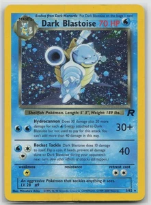 Tarjeta Pokémon Dark Blastoise (3) Holo Raro Team Rocket 03/82 pliegue - Imagen 1 de 2