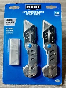 Confezione da 2 coltelli utilitari pieghevoli Hart Micro con 10 lame. Nuovo sigillato in fabbrica - Foto 1 di 5
