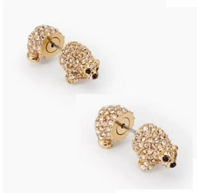 Kate Spade NY Cold Comforts Oso Polar Pendientes Chaquetas Cristal Dorado Nuevo sin Etiquetas Foto 1 de 4