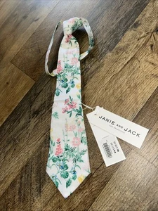 $26 Janie & Jack Necktie Tie Boys Age 2 3 4 5 Years Easter Floral Spring Church - Picture 1 of 3