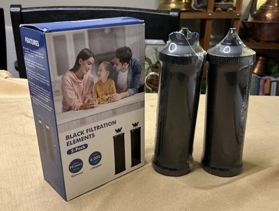 2-Pack of Black Filtration Elements Water Filter up to 6000 Gallons Lifespan - Image 1 of 4