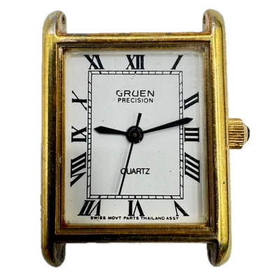 Reloj Pulsera Vintage Gruen Precisión Tanque Estilo Damas Cuarzo Tono Dorado Suizo Foto 1 de 3