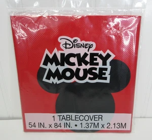 Mickey Mouse Party Table Cloth Plastic Table Cover 54" X 84" Dispposible New - Picture 1 of 6