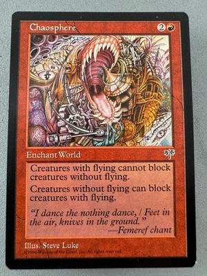 Chaosphere Mirage Regular Rare MTG—Never Played NM—Vintage Magic—Reserve List - Image 1 of 4