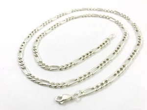 Collar de cadena Taxco mexicano plata esterlina 925 Figaro. 16-28" (40-70cm), 10-18 g - Imagen 1 de 22