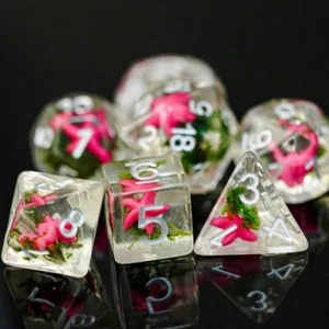 FBG2214 - Pink Starfish & Seaweed RPG Dice Set (7) (Foam Brain Games) - Picture 1 of 1