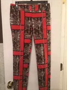 7th Avenue NY Women’s Brown Red Snakeskin Skinny Pants Size 0 - Picture 1 of 8