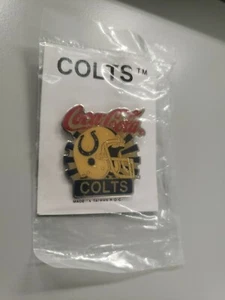 Baltimore Colts Coca-Cola Pin Sponsor Lapel Hat Tac Badge NFL Vintage 1980s - Picture 1 of 2