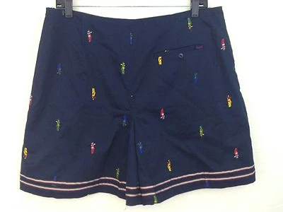 Lizgolf Golf Skirt Tennis Skort Size 12 Navy Blue Embroidered Golf Bags Side Zip - Изображение 1 из 4