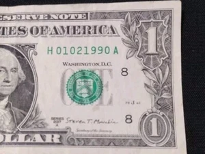 Jan 2 or Oct 2, 1990 Birthday Note Date Note Fancy Serial Number H01021990A - Bild 1 von 3