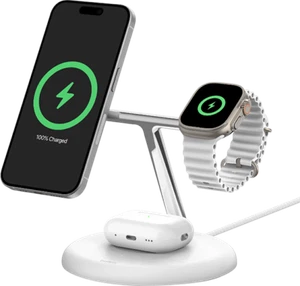 Belkin BoostCharge Pro 3-in-1 Magnetic Charging Stand White - Picture 1 of 3