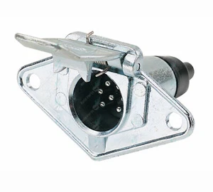Trailer 7 Pin Small Round METAL Socket ADR Approved Boat Caravan Camper - Picture 1 of 1