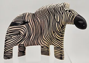 Geschnitzte Harz Zebra Figur handgefertigt afrikanische Kunst 4 cm groß - Bild 1 von 8