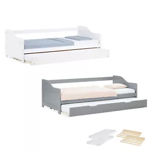 Gästebett Matratze Holzbett 90x200 Lattenrost Tagesbett ausziehbar Homestyle4u - Bild 1 von 36