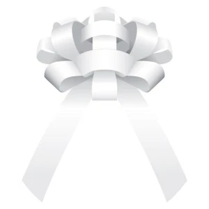 Giant 30" White Shiny Vinyl Bow for Automobile/ATV/Snowmobile - Picture 1 of 1
