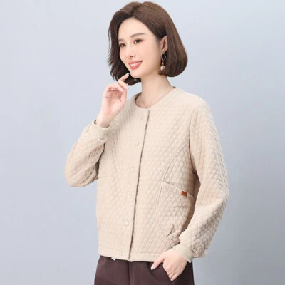 Spring Jacket Womens Mother Lightweight Casual Cotton Cardigan Top Casual Jacket - Image 1 of 4