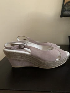 Damenschuhe Größe 9,5 Eur 41, Neu, Wildleder. Sandale, Keilabsatz hellbraun/rosa, bequem - Bild 1 von 3