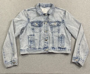 Cotton On Jacket Women 8 Large Trucker Classic Denim Blue Light Wash Ladies City - Picture 1 of 17