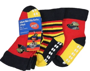 Adelaide Crows Official AFL Baby Infant Non-Slip Crew Socks 2 pack Team Colours - Picture 1 of 4