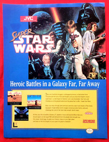 RARE! 1993 SUPER STAR WARS Super Nintendo NES Game JVC - Promo Art PRINT AD