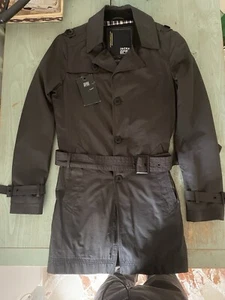 MEN TRANCH JACK JONES TRENCH ROCK COAT PEAK GRAY ANTRACITE MAN JACKET SIZE S - Foto 1 di 17