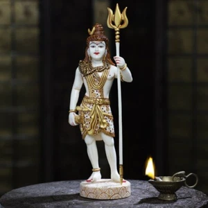 Lord Shiva Statue Resin Standing Shiv Shankar Figurine Idol Temple Pooja God - Picture 1 of 5