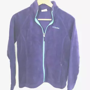 Columbia Girls Youth Size XL 18/20 Purple & Green Full Zip Up Fleece Jacket - Picture 1 of 7
