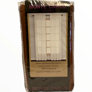 Monte Carlo Sheer Voile Rod Pocket Window Curtain Panel - Picture 1 of 3