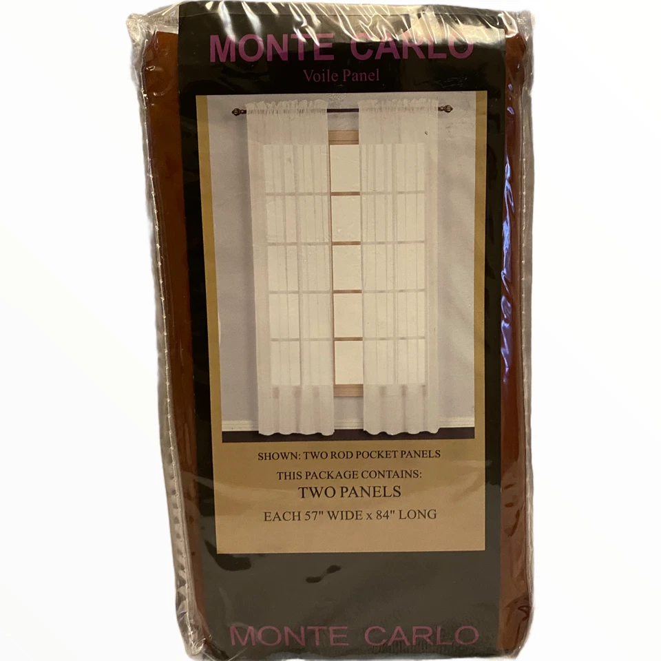 Monte Carlo Sheer Voile Rod Pocket Window Curtain Panel - Image 1 of 3