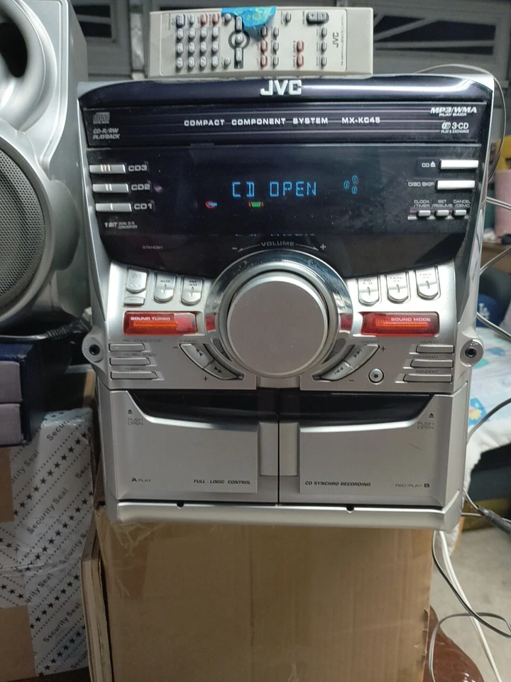 JVC MX-KC45 3 CD Changer Dual Cassette Player AM FM Stereo System - Image 1 of 4