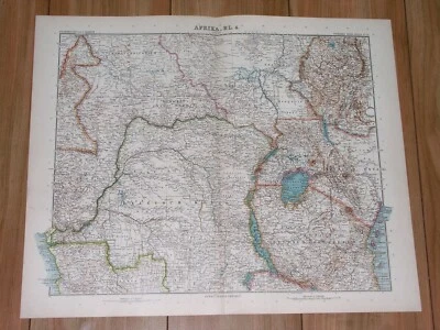 Mapa antiguo de África Central 1911 colonia alemana África Oriental Tanzania Kenia Congo Foto 1 de 4