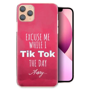 Tik Tok Phone Case For iPhone 13/12/11 Pro/Max/SE Funny Pink Hard Phone Cover - Picture 1 of 8