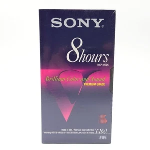 Sony T-160 Premium Grade VHS Blank Tapes EP 8 Hours Factory Sealed NEW - Picture 1 of 2