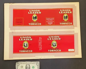 1960s Union Leader Tobacco Tins Flat Design Sample Printing Vintage Advertising - Picture 1 of 6