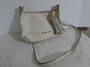 Michael Kors White Handbag Tassel Crossbody Adjustable Strap White