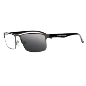 Herren Schwarz Übergang Sonnenbrille UV400 Photochrom Nerd Streber Lesebrille Neu - Bild 1 von 3