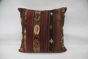 Pillow Covers, Kilim Pillow Cases, 32"x32" Red Cushion Case, Throw Pillow - Picture 1 of 6