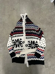NUEVO CON ETIQUETAS Polo Ralph Lauren FAIR ISLE CHAL CUELLO FLECOS CÁRDIGAN MEZCLA CACHEMIR M - Imagen 1 de 9