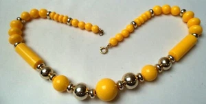 HIGH END*RARE* AMAZINGLY GORGEOUS VINTAGE YELLOW BEAD 18.5" GOLD BEAD NECKLACE!! - Picture 1 of 1