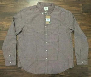 New Sperry Mens Shirt Burgundy Oxford Button Front Casual Shirt Size XL - Picture 1 of 3