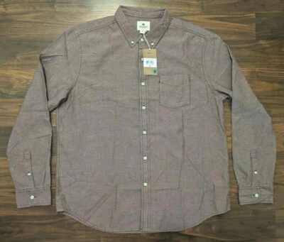 New Sperry Mens Shirt Burgundy Oxford Button Front Casual Shirt Size XL Foto 1 de 3