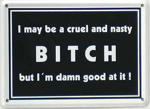 Mini-Blechschild Bitch, 11 x 8 cm - Bild 1 von 1