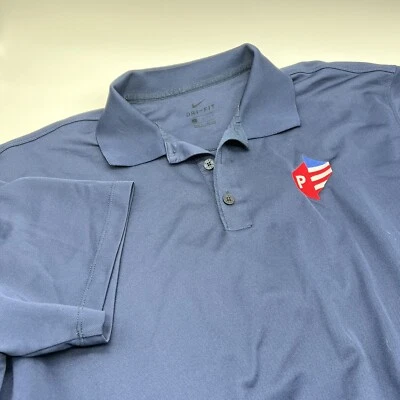 Nike Golf Para Hombre Talla Grande Dri-Fit Azul Manga Corta Camisa Botones Potencia Foto 1 de 4